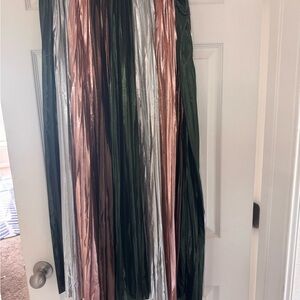 Dressed in LALA Shimmering Maxi Skirt in Green, Silver, and Pink